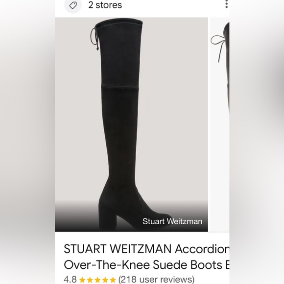 Stuart Weitzman over the knee suede black boots. - Picture 2 of 6